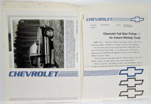 1988 Chevrolet Full-Size Pickup and Venture Sport Sedan Press Kit