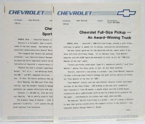 1988 Chevrolet Full-Size Pickup and Venture Sport Sedan Press Kit