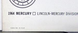 1964 Mercury Park Lane Montclair Monterey Marauder Wagon REV XL Sale Brochure