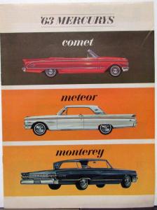 1963 Mercury Comet Meteor Monterey XL Sales Brochure Newsprint Ad Paper