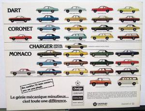 1975 Canadian Dodge Dealer Brochure French Text Dart Coronet Monaco Charger