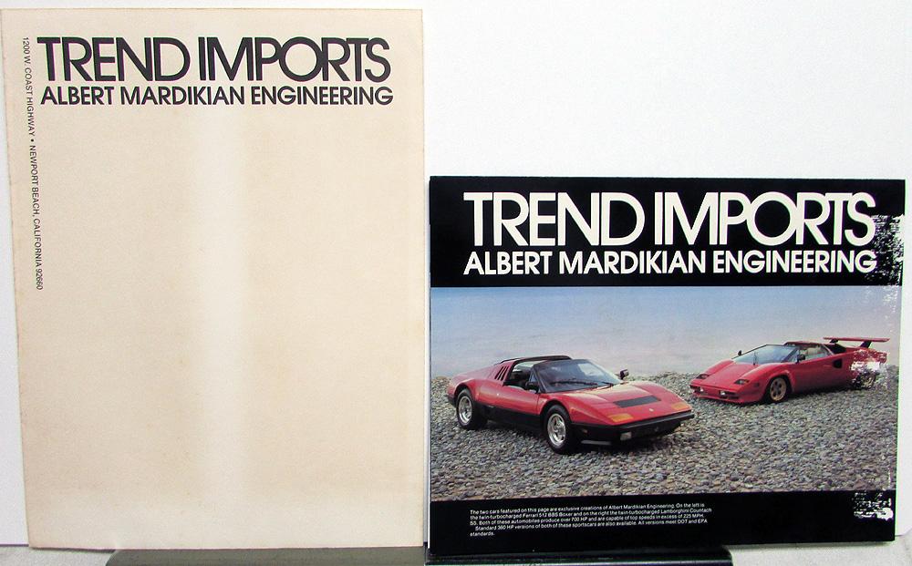 1980s Trend Imports Albert Mardikian Engineering Sale Folder Ferrari BMW Porsche