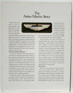 1979 Era Aston Martin V8 Sales Brochure