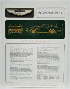 1979 Era Aston Martin V8 Sales Brochure