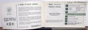 1972 Buick Skylark GS Sportwagon Owners Manual Care & Op Instructions Orig