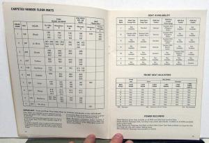 1978 Cadillac Optional Specifications Dealer Sales Reference Data Book Ordering