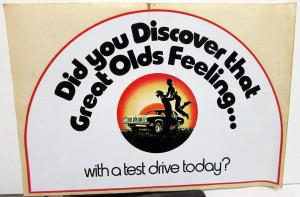 Late 1970s Oldsmobile Dealer Showroom Window Stickers Test Drive Cutlass Supreme