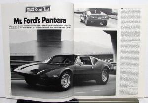 1973 Lincoln Mercury Dealer Pantera L Sales Brochure Motor Trend Road Test Mag