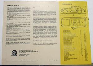 1966 MG MGB GT Sales Brochure - For the Man or Woman with the Octagon Spirit