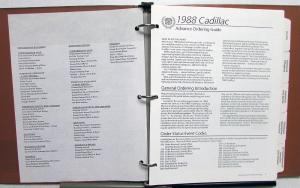 1988 Cadillac Dealer Advance Ordering Guide Dealer Album Allante DeVille Limo