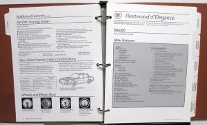 1988 Cadillac Dealer Advance Ordering Guide Dealer Album Allante DeVille Limo