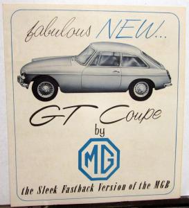 1964 MG GT Coupe the Fastback Version of the MGB Sales Folder