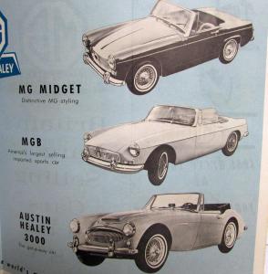1964 MG GT Coupe the Fastback Version of the MGB Sales Folder