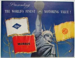 1950s MG Morris Riley Worlds Finest Motoring Value Sales Folder Poster