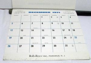 1971 Rolls Royce Dealer Promotional Calendar NOS W/Envelope Paramus NJ Orig