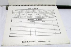 1971 Rolls Royce Dealer Promotional Calendar NOS W/Envelope Paramus NJ Orig