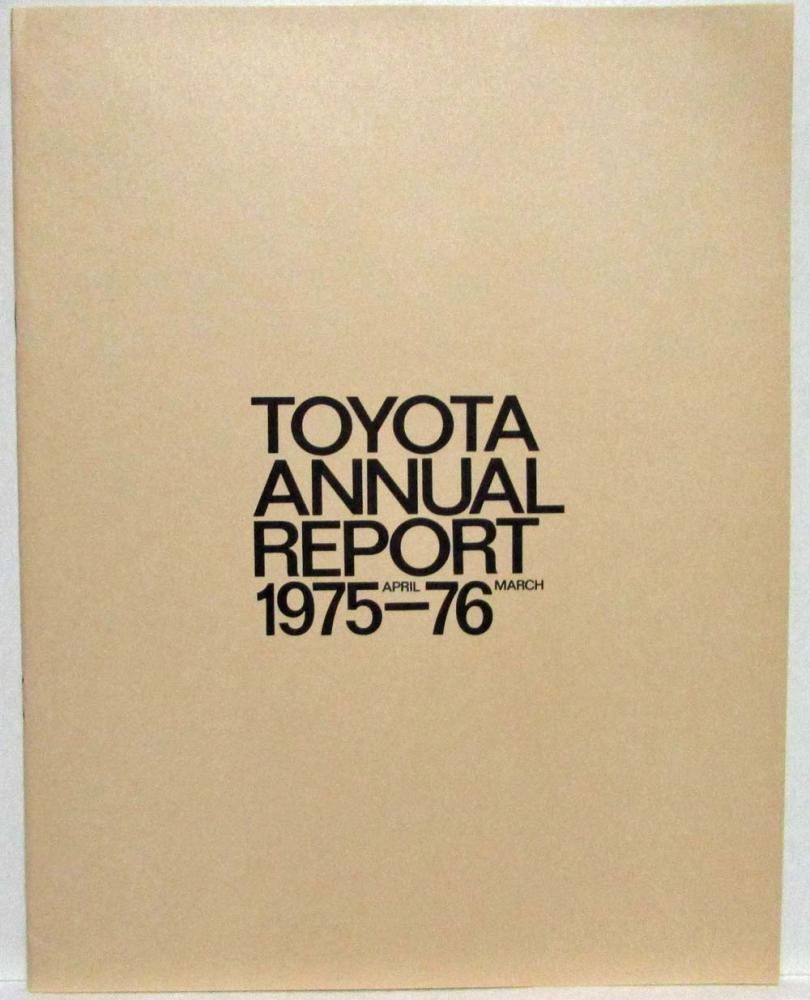 1975 1976 Toyota Annual Report