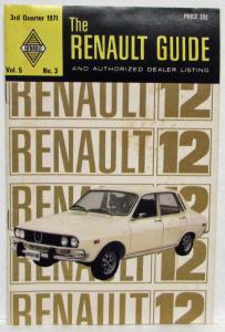 1971 The Renault Guide and Authorized Dealer Listing Vol 5 No 3