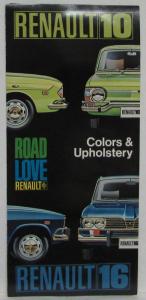 1970s Renault 10 and 16 Colors & Upholstery Sales Folder