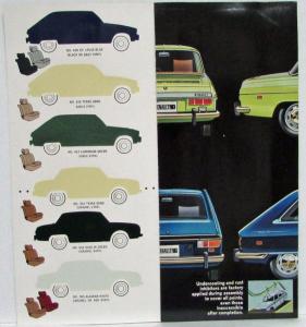 1970s Renault 10 and 16 Colors & Upholstery Sales Folder