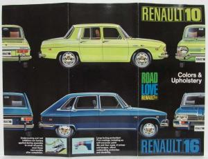 1970s Renault 10 and 16 Colors & Upholstery Sales Folder