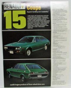 1972 Renault 15 and 17 Coupes Sales Folder