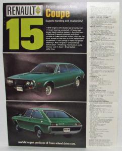 1972 Renault 15 and 17 Coupes Sales Folder