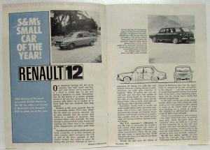 1972 Renault 12 Science & Mechanics Small Car of the Year Article Reprint