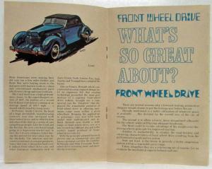 1970s Renault Front Wheel Drive Sales Brochure