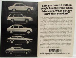 1970s Renault Front Wheel Drive Sales Brochure