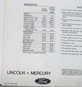 1970 Mercury Cyclone Montego GT Spoiler MX Brougham XL REVISED Sales Brochure