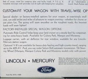 1970 Mercury Marquis Monterey Montego MX Station Wagons XL REVISED Sale Brochure