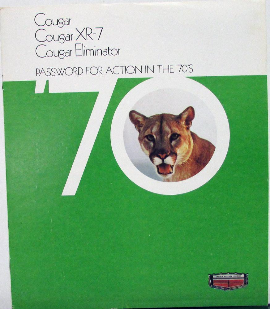 1970 Mercury Cougar XR-7 Eliminator Hardtop Convertible REVISED Sales Brochure