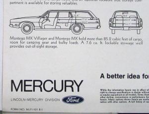 1971 Mercury Marquis Monterey Montego Colony Park Wagon REVISED Sales Brochure