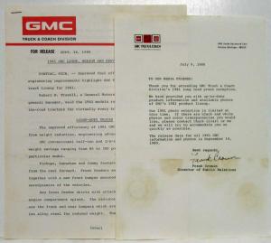 1981 GMC Light Medium and Heavy Duty Trucks Press Kit