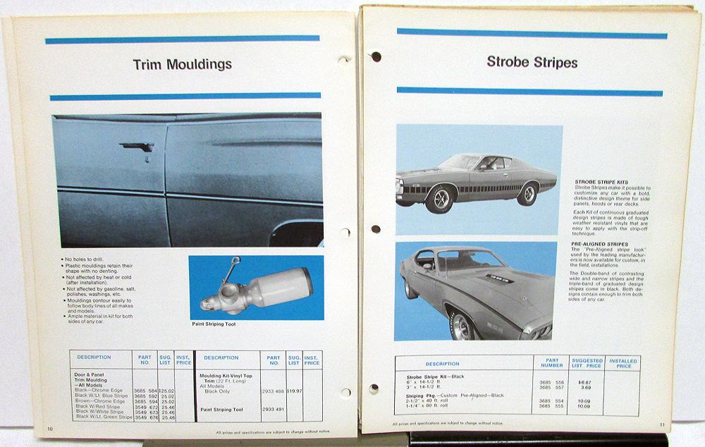 1974 Chrysler Dodge Plymouth Dealer Parts Book Accessories Catalog