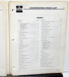 1974 Chrysler Dodge Plymouth Dealer Parts Book Accessories Catalog Supplement