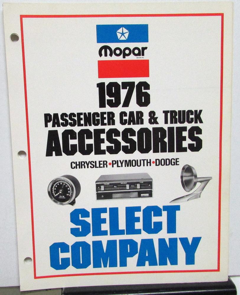 1976 Chrysler Plymouth Dodge Dealer Accessories Catalog Car & Truck Insert