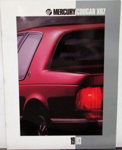 1993 Mercury Cougar XR7 Oversized Glossy Sales Brochure Original