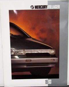 1993 Mercury Villager GS LS Mini Van Oversized Glossy Sales Brochure Original