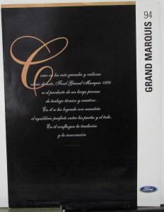 1994 Mercury Ford Grand Marquis Spanish Text Specs Options Sales Folder Original