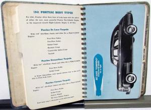 1941 Pontiac Data Facts Book Torpedo Fleet De Luxe Streamliner Custom 41 Dealer