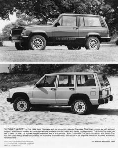 1984 Jeep Cherokee Chief and Base Model Press Photo 0017