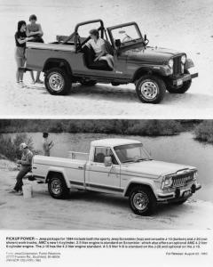 1984 Jeep Scrambler CJ-8 and J-10 Pickup Press Photo 0021