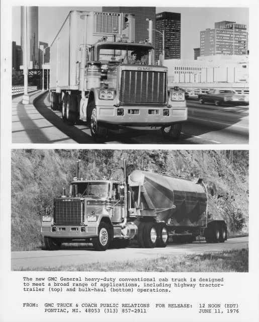 1977 GMC General Heavy-Duty Conventional Cab Truck Press Photo 0285