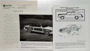 1983 1/2 Chrysler-Plymouth Press Kit Town & Country Woody Convertible Limo