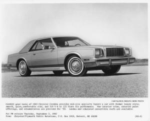 1983 Chrysler Cordoba Press Photo 0048