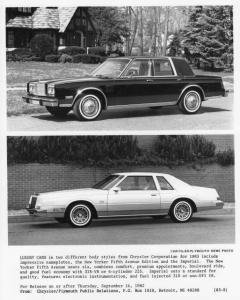 1983 Chrysler New Yorker Fifth Avenue & Imperial Press Photo 0049