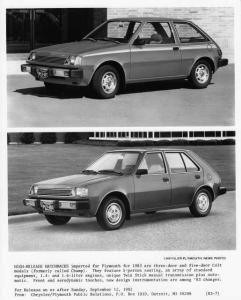 1983 Plymouth Colt Press Photo 0052
