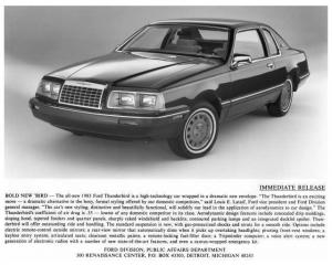 1983 Ford Thunderbird Press Photo 0295